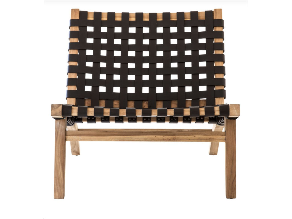 Ashanti Chair, Teak and Brown Leather Weave 