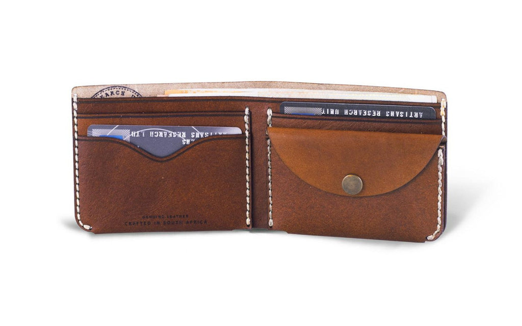 Billfold Hand Stiched Leather Coin Wallet