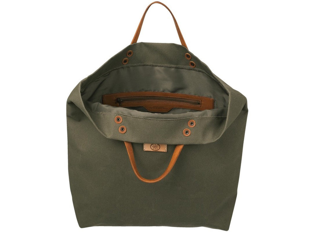 Hand-Stiched Leather Trimmed Deep Shopper Bag