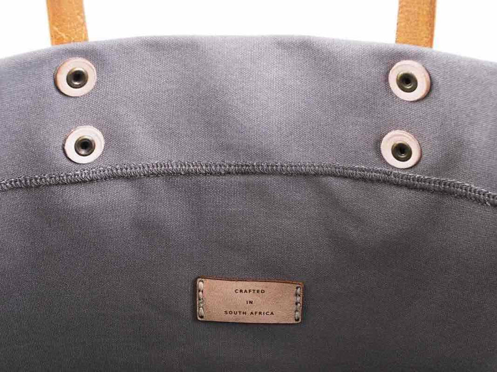 Hand-Stiched Leather Trimmed CanvasTote Bag