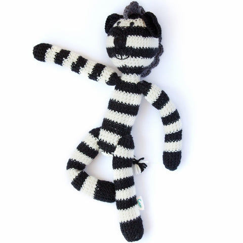Zoe Zebra, Handmade Merino Cuddle Toy